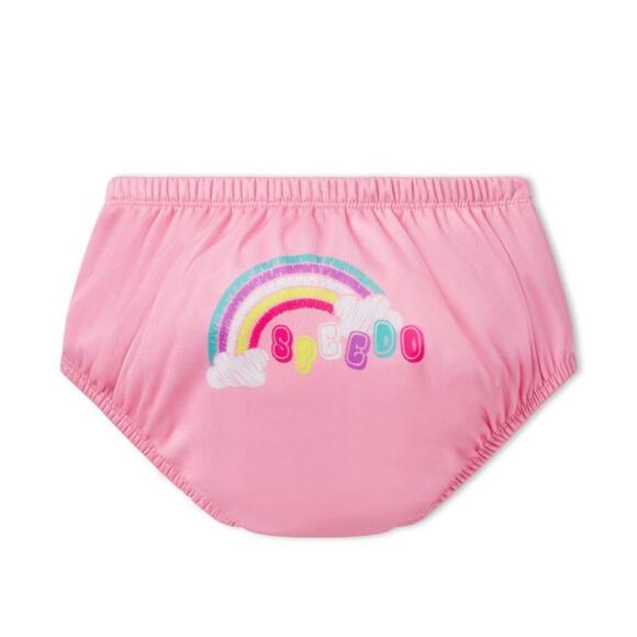 NEW BABY GIRLS PINK SPEEDO UV SWIM DIAPER WITH SNAPS SIZE 18 MONTHS - Picture 1 of 4